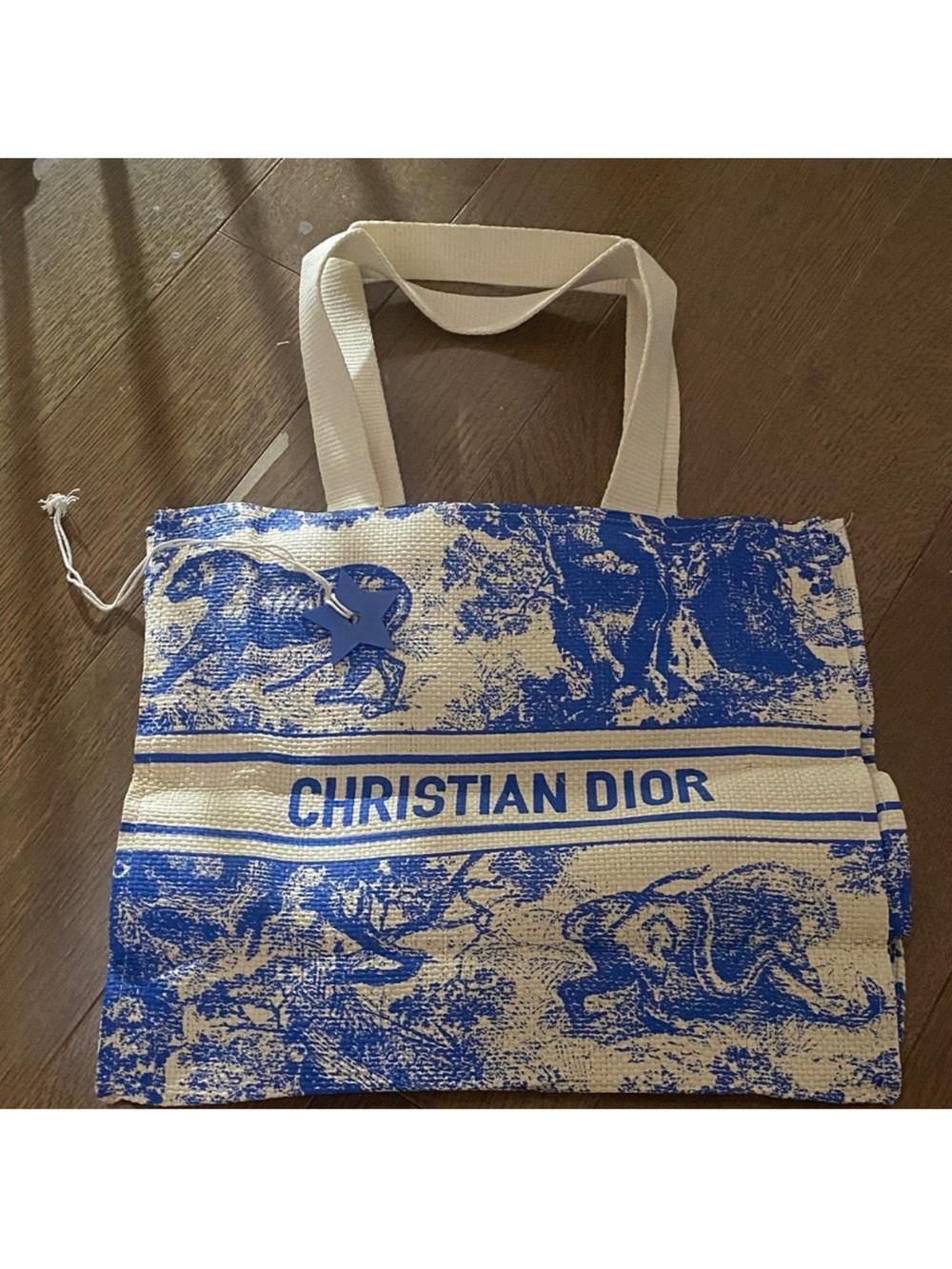 Dior Blue and Cream Christian Dior Canvas Tote